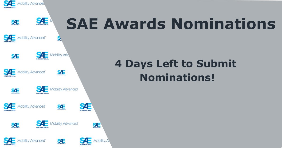 FoundationSAE's tweet photo. The deadline for SAE Awards Nominations is May 31st! To learn more about our Awards or to nominate someone, please visit https://t.co/kc2PPH2ZOu https://t.co/uSkTYBRXDA