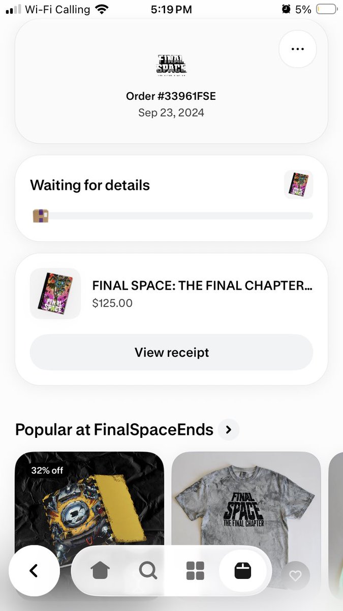 FausTerminator's tweet photo. @FinalSpace I preordered in September 2024 and it seems like almost everyone who preordered has received theirs. My shipping still shows no update. Are pre-orders still shipping? https://t.co/fdBM1RHhvP