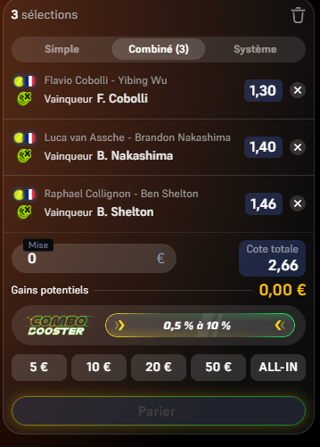 AnalysePS's tweet photo. Roland Garros !! 🎾🏆
Je vous propose ce combiné "SAFE et SERIEUX" avec :

Cobolli Win à @1.30 qui vient de sortir un 3-0 avec un niveau de tennis discipliné comme depuis le debut de saison sur terre. 🇮🇹

Nakashima Win a @1.40 malheureusement pour notre Français Luca se fera sortir par l'américain en 3 ou 4 sets. 🇺🇸

Ben Shelton win a @1.46, l'homme des grands chelems qui continue de grandir meme si ce n'est pas sa surface préféré ! Je ne vois pas ben shelton sortir au second tour ! 🇺🇸

COTE A 2.66 ! GO L'EQUIPE !! 😁✔️ Telegram en description 💤

#RG2026 #FrenchOpen #GameSetMatch #RolandGarros #EpicMatch #ParisSportifs #ATP #ParisSportifs #BettingTwitter #RolandGarros #ComboBet #Tipster #BenShelton #Nakashima #Cobolli #PronoTennis #CoteBoostee