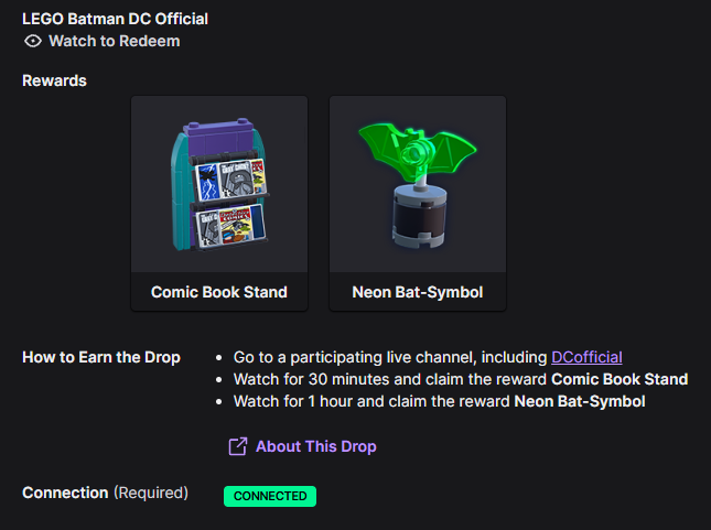 MKH2K9's tweet photo. @LEGODCGame can this be changed for any LEGO Batman creators? The next DCofficial stream is June 2 ... after the drop ends.