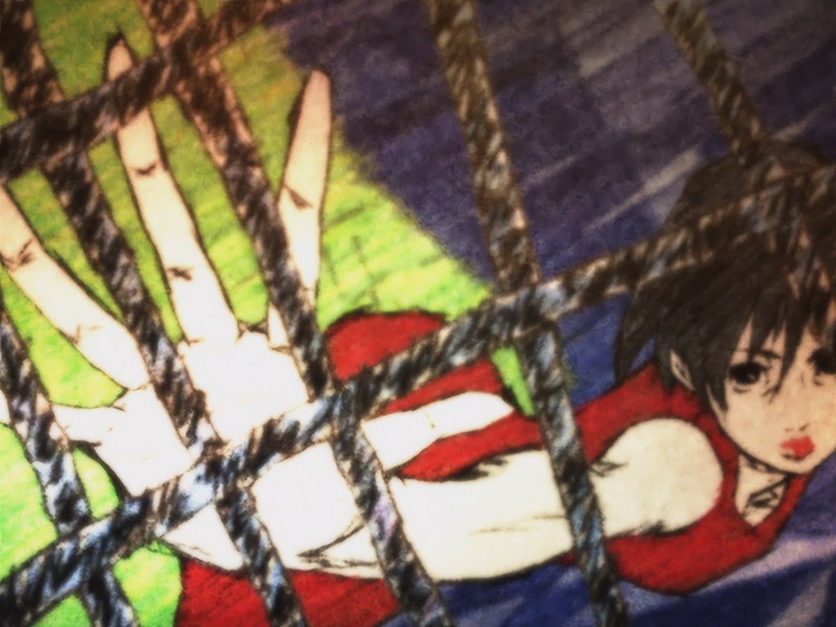 OmarAS95's tweet photo. The aesthetic is a wild departure from the show's aesthetic but its picture book style gives weight to the hundreds of years that the narrative and its main characters span. Shichirou Kobayashi and his studio were in charge of the stunning background art, perfect fit! https://t.co/8CZJc7zK2p