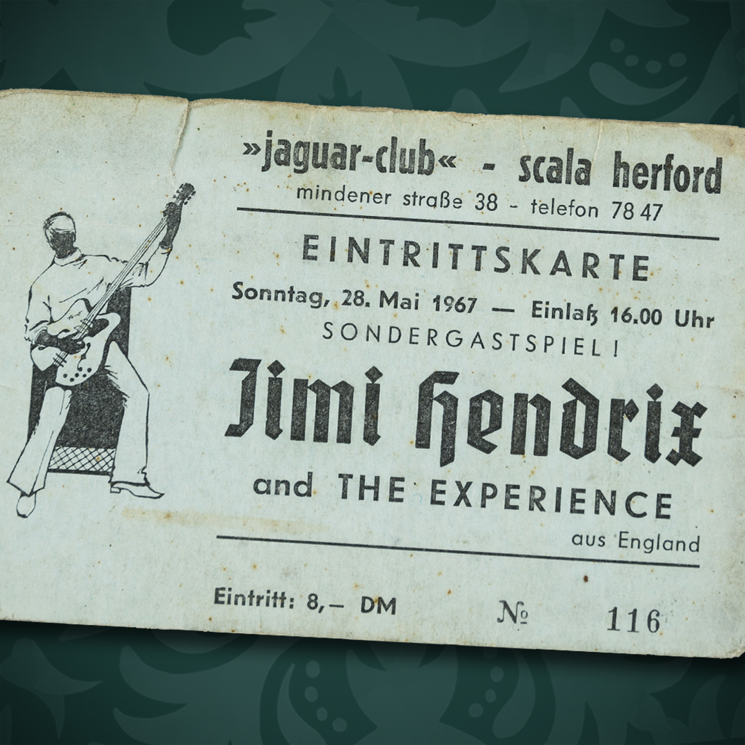 JimiHendrix's tweet photo. On May 28, 1967, The Jimi Hendrix Experience performed at the Jaguar-Club in the former Scala cinema in Herford, Germany.  #JimiHendrix #Herford #Germany #EastWestphaliaLippe https://t.co/rVyVEDw97M