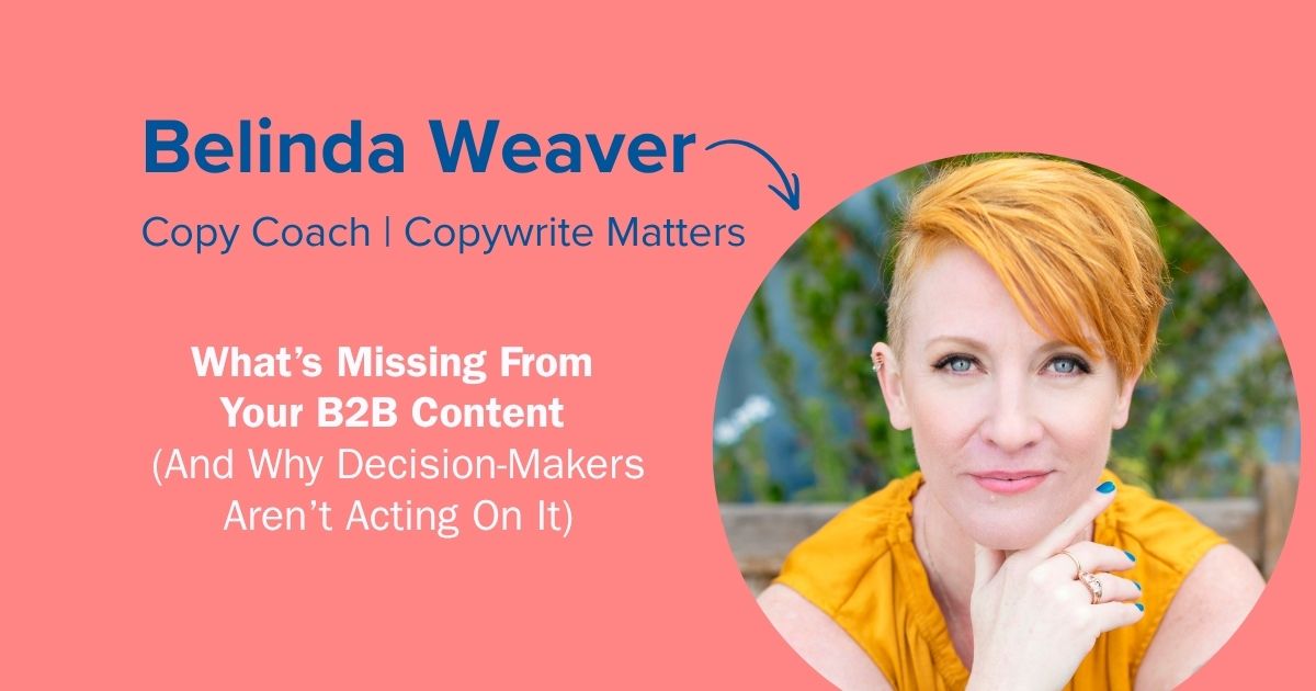 MProfsWire's tweet photo. What's Missing From Your B2B Content: Q&amp;A with Belinda Weaver (Part 2) https://t.co/HH8eyNbhzJ #marketingprofs #marketing https://t.co/2ffy4MwnNf