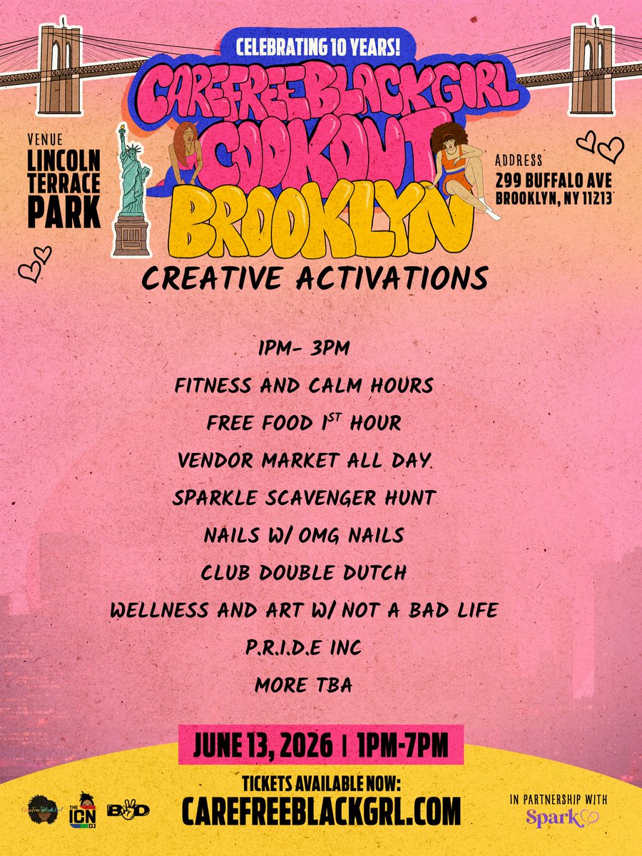CFBGPod's tweet photo. NYC, Brooklyn and all the Burroughs meet us in crown heights. Here is this years lineup in partnership with Spark United

Featuring @TheRealLadibree @UnratedEbony @quannamc @Killakmadeinbk 

Free and open to the public 

Grab merch or donate - https://t.co/3jXfksqncu https://t.co/YQHXxC2Kmz