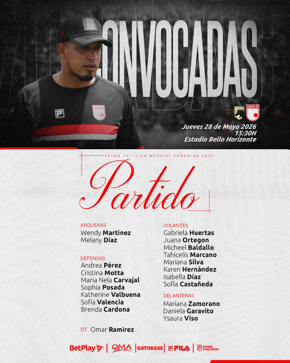 SantaFeVAVEL's tweet photo. #LasLeonas Estas son las 20 'leonas' convocadas por Omar Ramírez para el juego ante Llaneros #VamosLasLeonas 🦁🇲🇨⚽️ https://t.co/RHiwHkvaLI