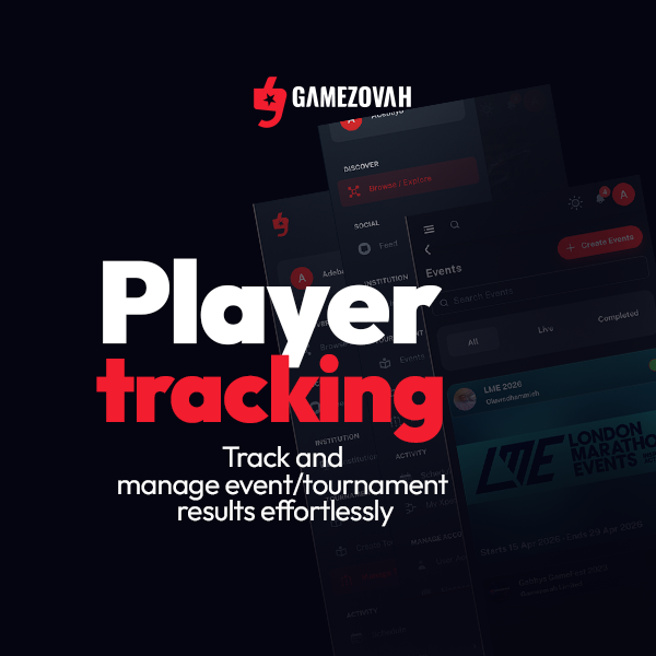 gamezovah's tweet photo. One Platform. Every Arena.

GameZovah brings everything together:
- Tournaments
- Player Tracking
- Event Management
- Sports, Gaming &amp; Activities

Create, track and manage with ease.

Sign up today → https://t.co/6fSjYNtFrV

#GameZovah https://t.co/4xeEKdCKT3
