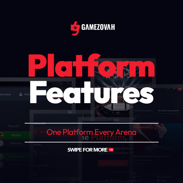 gamezovah's tweet photo. One Platform. Every Arena.

GameZovah brings everything together:
- Tournaments
- Player Tracking
- Event Management
- Sports, Gaming &amp; Activities

Create, track and manage with ease.

Sign up today → https://t.co/6fSjYNtFrV

#GameZovah https://t.co/4xeEKdCKT3