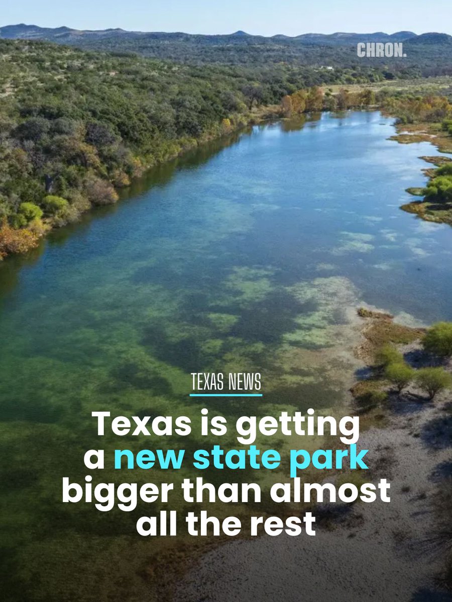 chron's tweet photo. 🌳 Texas is getting a massive new state park.

Texas just unveiled plans for a huge new Hill Country state park. Silver Lake State Park will span nearly 54,000 acres, making it the second largest in the state once development is complete.

Read more at https://t.co/3p6PBD5Y9l

#texas #texasnews