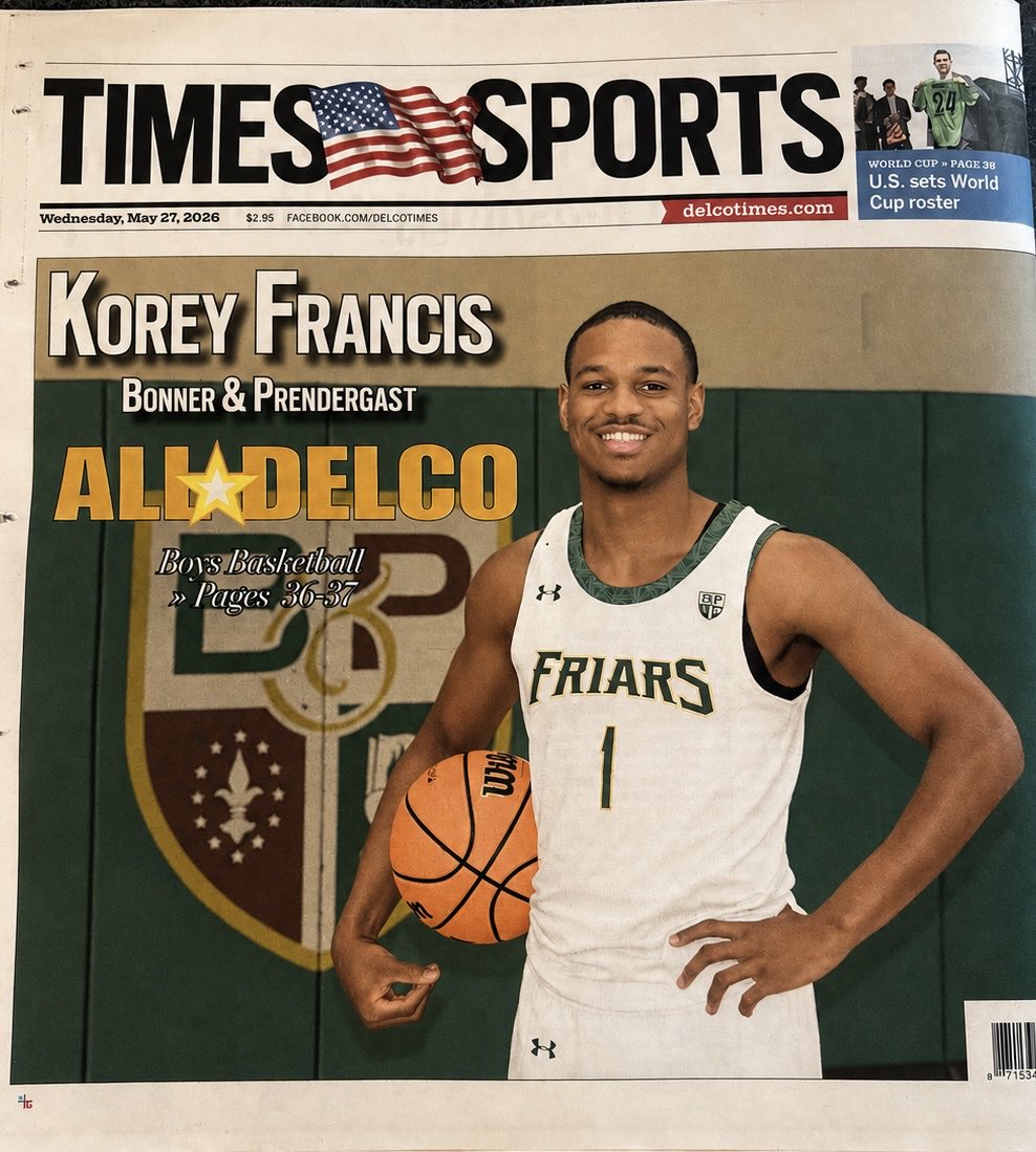 bpfriarshoops's tweet photo. Congratulations to Korey Francis on being named Delco Times Player of the Year. What a year it’s been for Korey and nobody more deserving. The work, leadership, and dedication showed every step of the way. Best days are still ahead, and there’s still so much more to prove #KF1MVP https://t.co/hC7v2F1tkb
