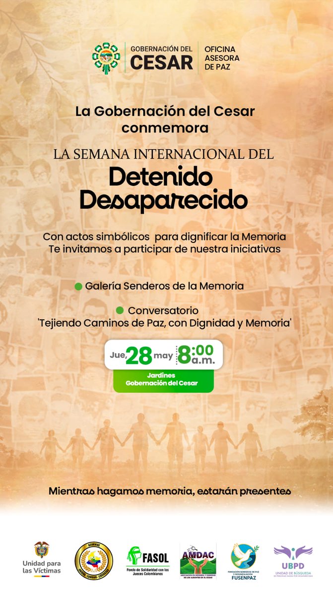 GobdelCesar's tweet photo. Las víctimas tienen un espacio importante para el Gobierno del Cesar, por eso no solo hacemos memoria, sino que los volvemos nuestra memoria https://t.co/14713eZGlK