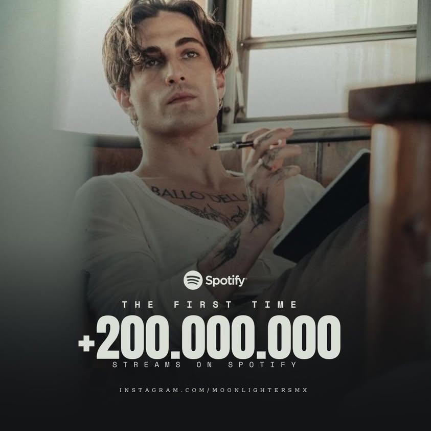moonlightersmx's tweet photo. "The First Time" de Damiano David supera las 200 Millones de reproducciones en la plataforma de Spotify, es su segunda canción en superar esta cifra https://t.co/VUJsopUE8S