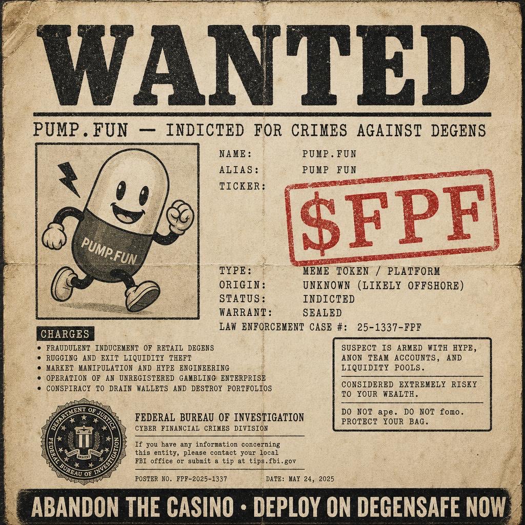 FPFDegensafe's tweet photo. One does not simply farm degens forever without consequences. $FPF. https://t.co/jnr7y76D7c