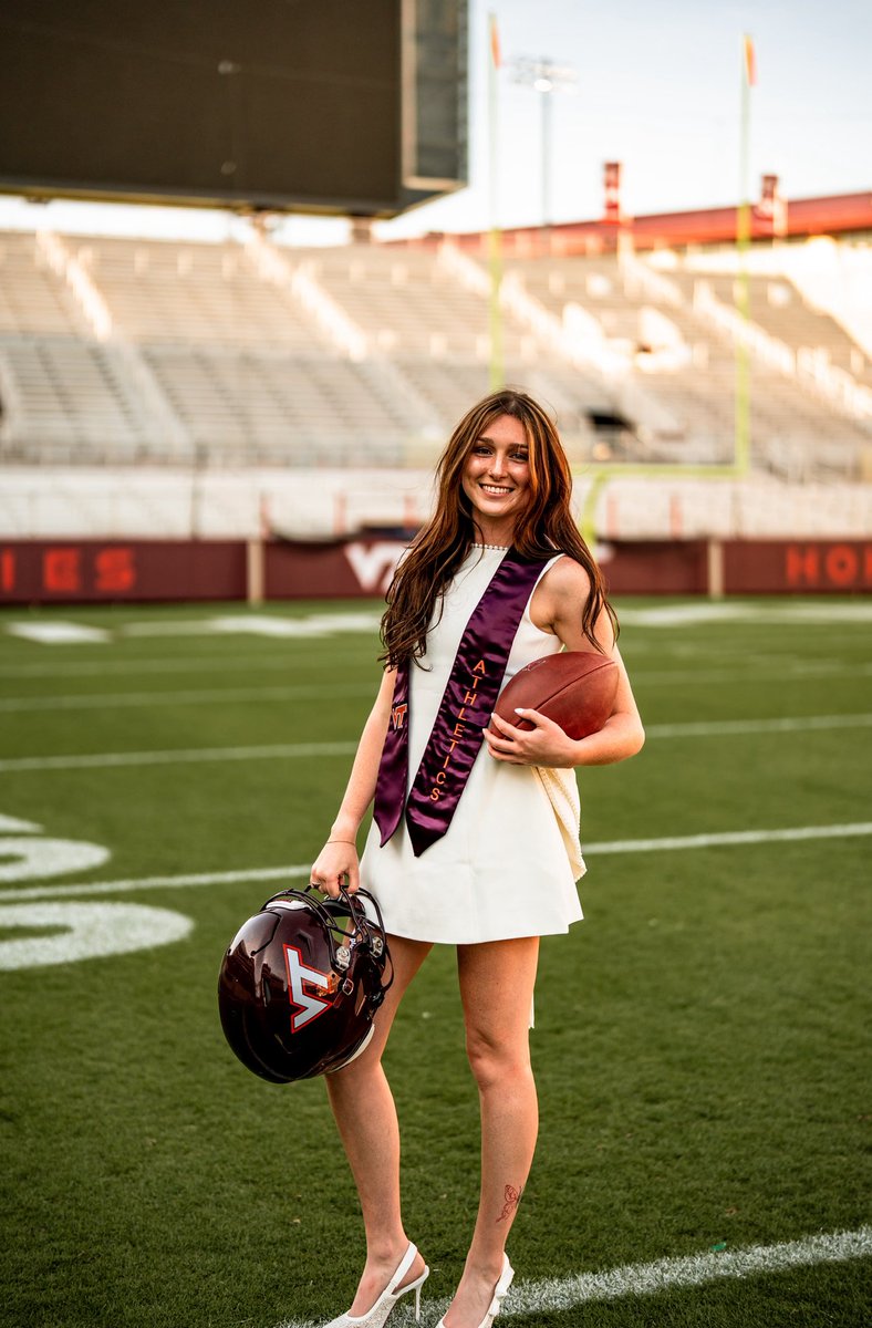 DebernardKeegan's tweet photo. Life update. I graduated a few weeks ago from @commvt!

But this isn’t goodbye to Blacksburg just yet…

Blessed to announce that I’ve stepped into a full-time role as Coordinator of Social Media &amp; Photography for @HokiesFB! 

So excited to keep doing what I love, go hokies🧡 https://t.co/XdLaId01ab