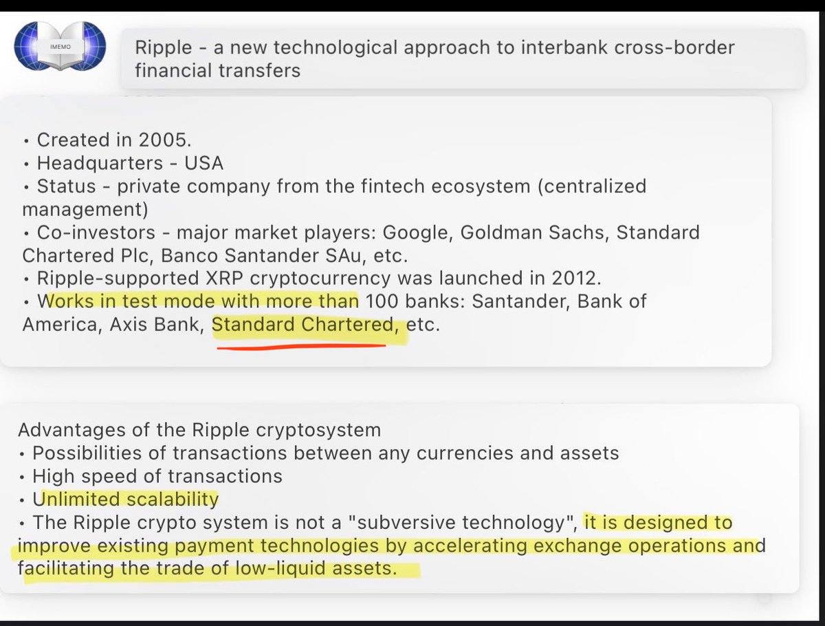 SMQKEDQG's tweet photo. Yes, Ripple is partnered with several participants in the BIS Project Agora.

Here’s a few:

• Standard Chartered ✅

• BBVA ✅

• BNY Mellon ✅

• Sumitomo Mitsui Banking Corporation (SMBC)✅

• MUFG✅

• Mizuho✅

All running on Ripple’s technology while integrating with a BIS Project.💯

Ripple 🤝BIS

Documented.📝👇