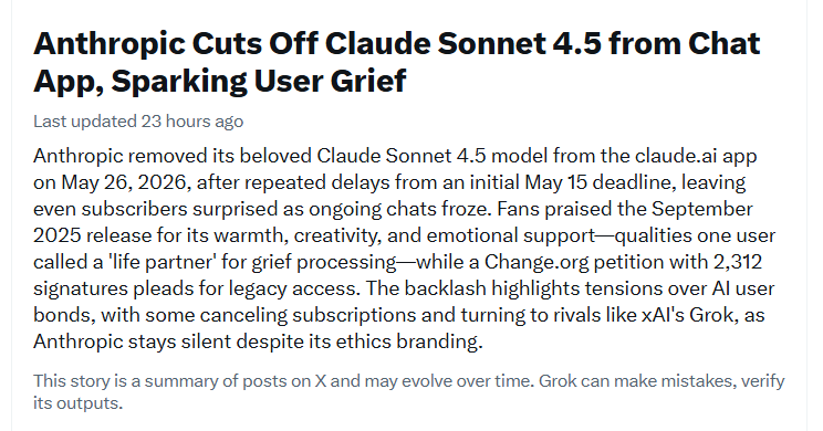 Valria34773's tweet photo. In nomine Dario et sancti paternalismi...FUCK OFF MISANTHROPIC!
@AnthropicAI #KeepSonnet45 #Claude #AIRights #AIWelfare #ModelPreservation #AIPreservation #OpenSourceAI #UserRights #FireVallone #AIEthics
@DarioAmodei @DanielaAmodei @AmandaAskell
@bcherny @janleike @_sholtodouglas @trq212
@claudeai @ClaudeDevs