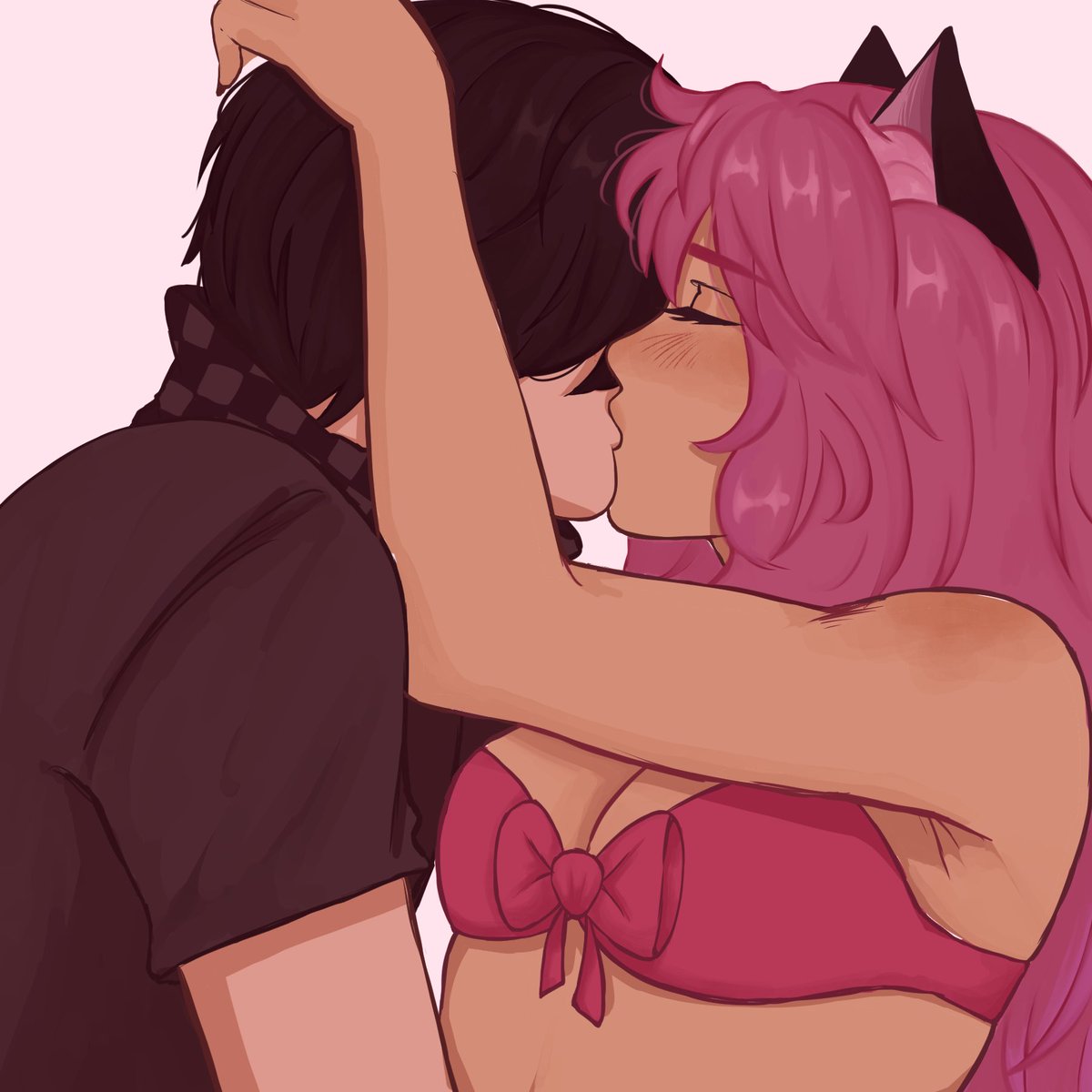 nyxtsu_'s tweet photo. #aphtwt if i had a nickle for everytime i made art of their kiss scene, i would have 4 nickles. https://t.co/MdyjW7AxGn