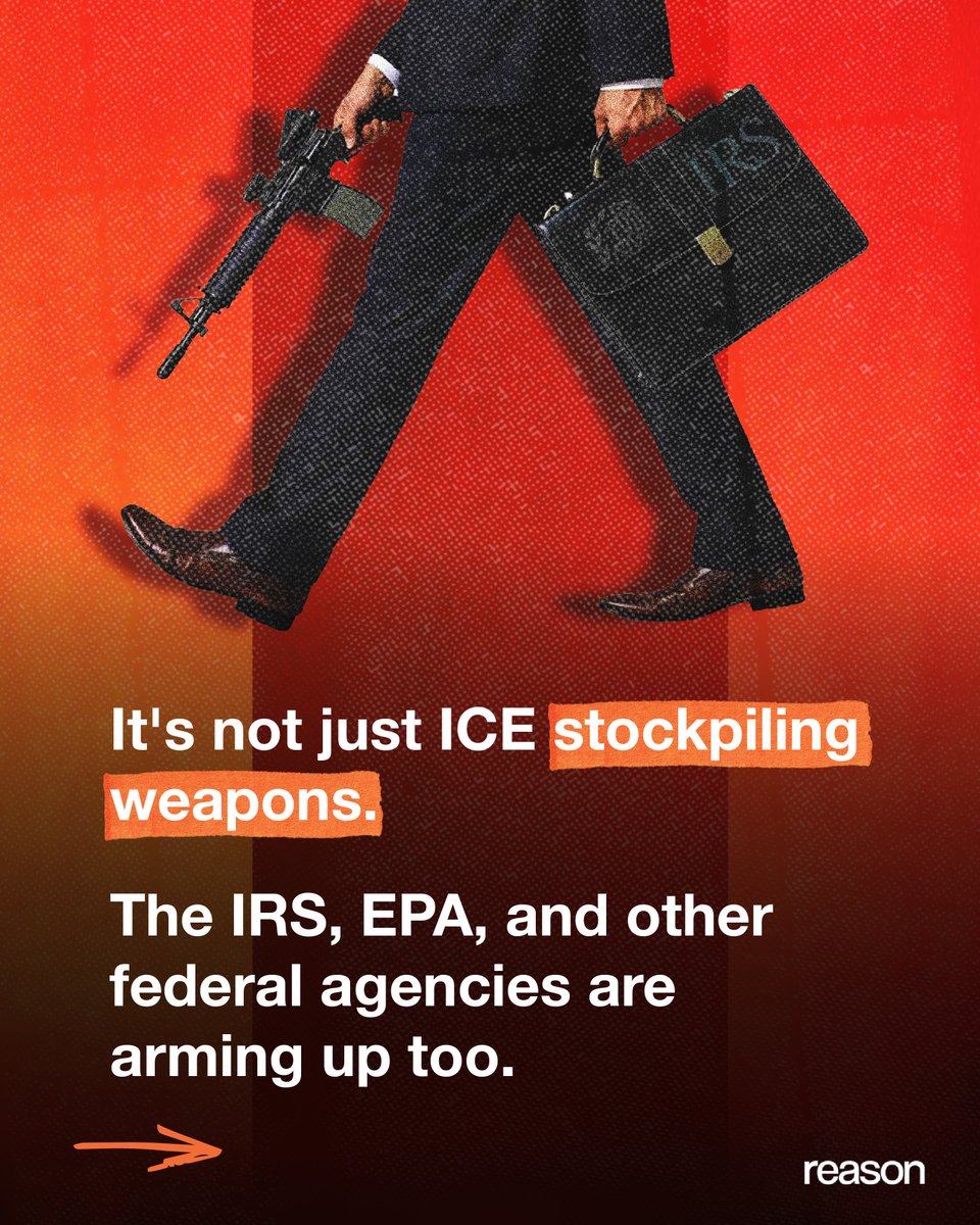 reason's tweet photo. An armed IRS agent roaming the streets should send shivers down the spine of any freedom-loving American.

Read more: https://t.co/tfSc5a4h45 https://t.co/UDO7Z7vomR