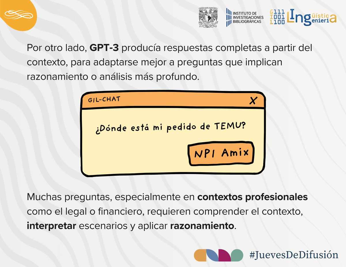 GIL_UNAM's tweet photo. En este #JuevesDeDifusión hablaremos sobre este estudio realizado por el GIL, “Information Retrieval Techniques for Question Answering based on Pre-Trained Language Models” 🤖🔍📖❓

🌐 Puedes leer el estudio completo en: https://t.co/FPUNv04N58 https://t.co/tCi4lwHIAA