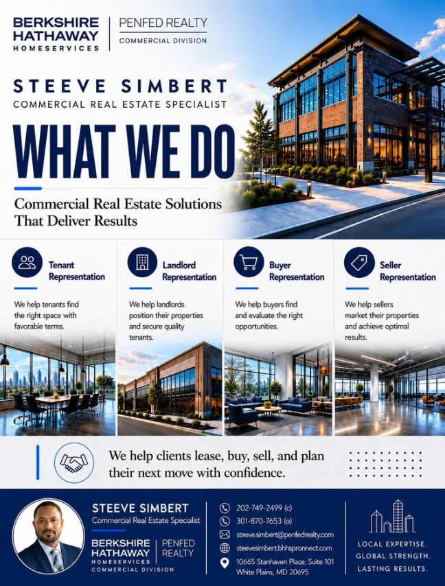 steevesimbert's tweet photo. Commercial real estate is more than buildings.

It is strategy, risk, relationships, and timing.

Behind every deal is someone making a decision that can shape their business or future.

That responsibility matters.

#CommercialRealEstate #CRE #MarylandRealEstate https://t.co/4g0IgiZvOp