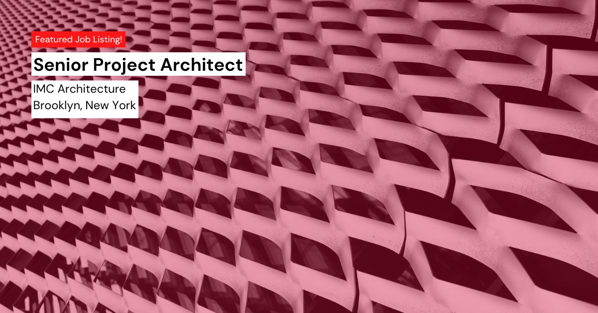 archpaper's tweet photo. Featured Job Listing: IMC Architecture is hiring for a Senior Project Architect in Brooklyn, New York. Check out the full listing at https://t.co/DgEhpTkn5V https://t.co/17iXLJPWok
