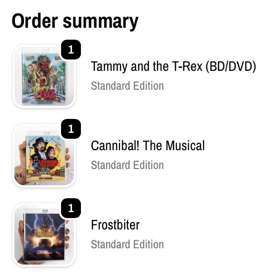 CodieTyler's tweet photo. @TuskTreasures Evil Dead 4Ks and my Vinegar Syndrome order https://t.co/XEWD2vpxF9