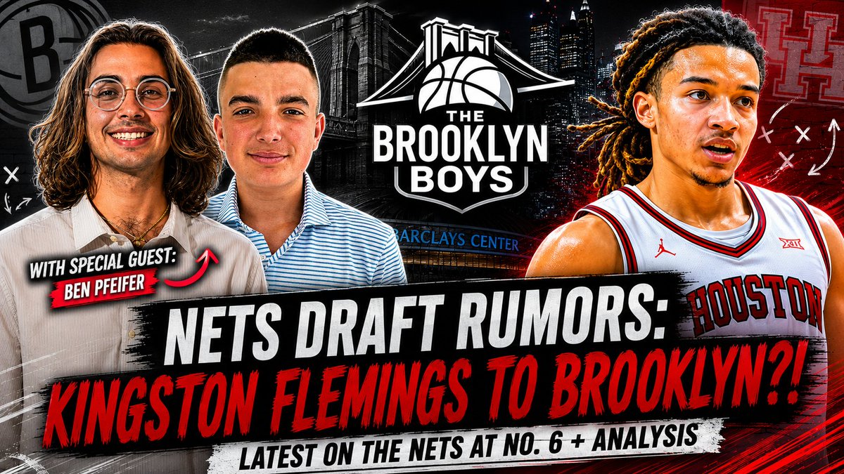 connor_long15's tweet photo. 🚨NEW POD🚨

Should Kingston Flemings be the #Nets' top option at No. 6? 

I am joined by NBA draft analyst Ben Pfeifer (@bjpf_) to break down the fit and the latest on Brooklyn at No. 6.

TUNE IN👇
https://t.co/I2veue3jon https://t.co/Zfl9LW91g5