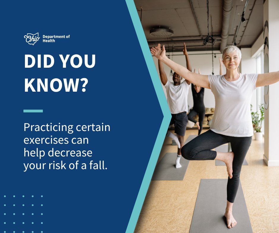 OHdeptofhealth's tweet photo. Staying active today helps prevent falls tomorrow! Learn about what exercises can help you: https://t.co/23iZzm10cz. #OlderAmericansMonth https://t.co/f57KodiMh4