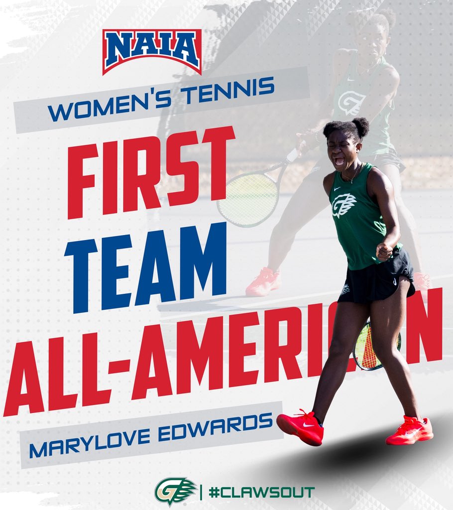 GGC_WTennis's tweet photo. MaryLove Edwards went undefeated in singles action during the 2026 season to earn NAIA All-American accolades for the second time in her career.

📰 - https://t.co/DTtwMdx5L2

#ClawsOut #LaFamilia https://t.co/aGZhKwSNXB