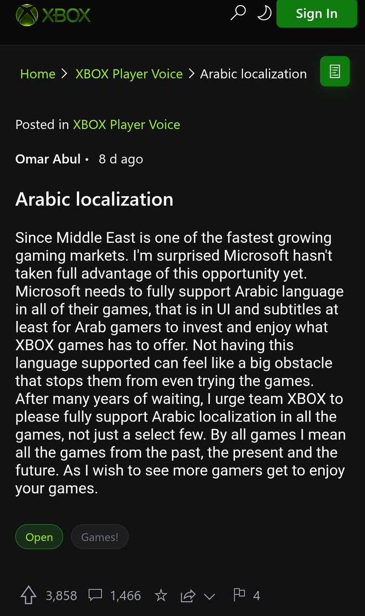 Omar_Abul's tweet photo. تم ذكر مبادرتنا بتعريب ألعاب الإكسبوكس في هذا المقال كونها من أكثر المقترحات لها عدد بالتعليقات. استمروا بالتصويت والتعليق على هذا الرابط يا أبطال 🫡:
https://t.co/uEfTdfVa7f https://t.co/9c93WBsV3S