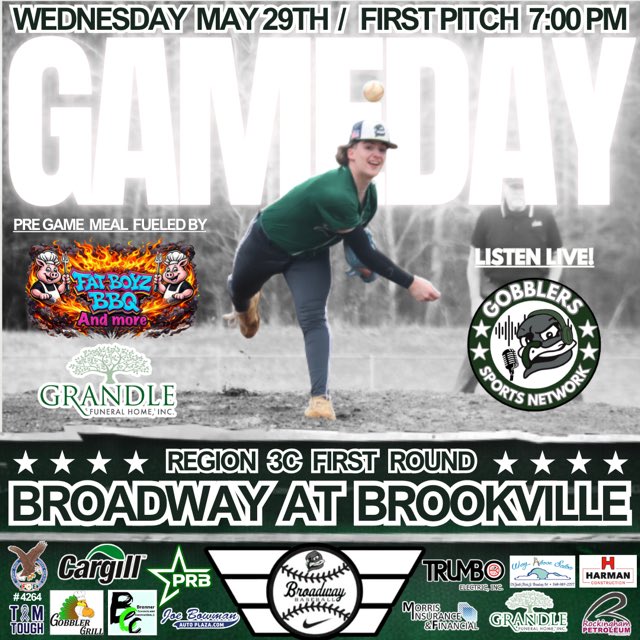 BwayBaseballVA's tweet photo. ✅Playoff Time✅
Region 3C First Round
       👇👇👇👇👇
📆 Wednesday, May 29
🕐 First Pitch👉7pm
🆚 Brookville
🏟️ Heritage HS
🌡️ 81° ⛅️ 
🎟️ Ya’ll Come!
📻 https://t.co/sCvzp63amD
📈 https://t.co/uUE4PWzGrz…
📺 https://t.co/ftS1ePGMLZ

#ForTheTown #LaceUp https://t.co/A1g4MJtN3T