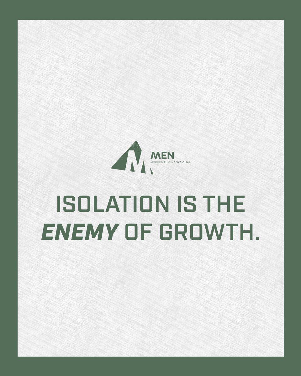 _AlabamaMen's tweet photo. A man alone is a man at risk.

Discipleship happens within the context of relationships. You need brothers who know your struggles and your mission.

Who is sharpening your faith right now? Tag them in the comments. https://t.co/8DIn94z3vD