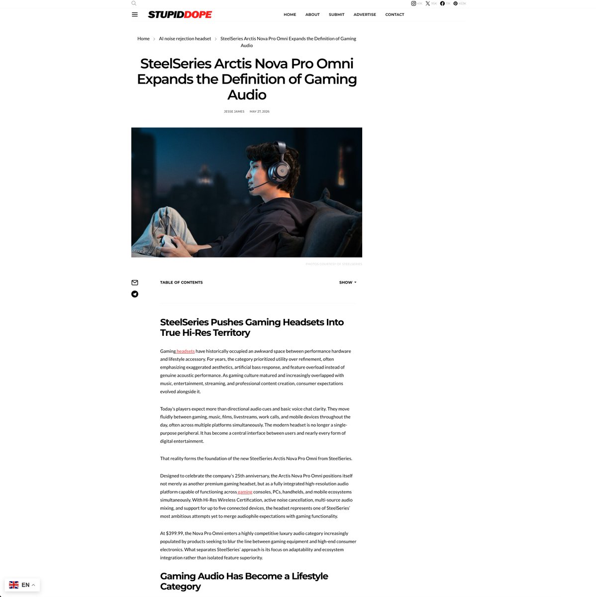 PabloMurphy's tweet photo. .@SteelSeries' Arctis Nova Pro Omni Expands the Definition of Gaming Audio

"Gaming Audio Has Become a Lifestyle Category. The Arctis Nova Pro Omni represents perhaps the clearest articulation of that philosophy to date."

📝: https://t.co/0PvCuUpoDi | @stupidDOPE https://t.co/KPPEup5vIa