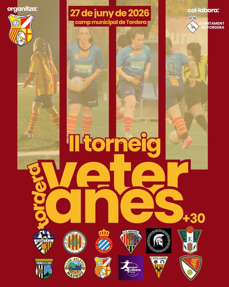CFTordera's tweet photo. ‼️OFICIAL | II Torneig de veteranes!

📍Tordera torna a ser seu del torneig amb bon futbol, bon ambient, servei de bar, piscina i mooooooltes sorpreses!

Apunta la data!
#tordera #futbolcat https://t.co/A373MpabZF