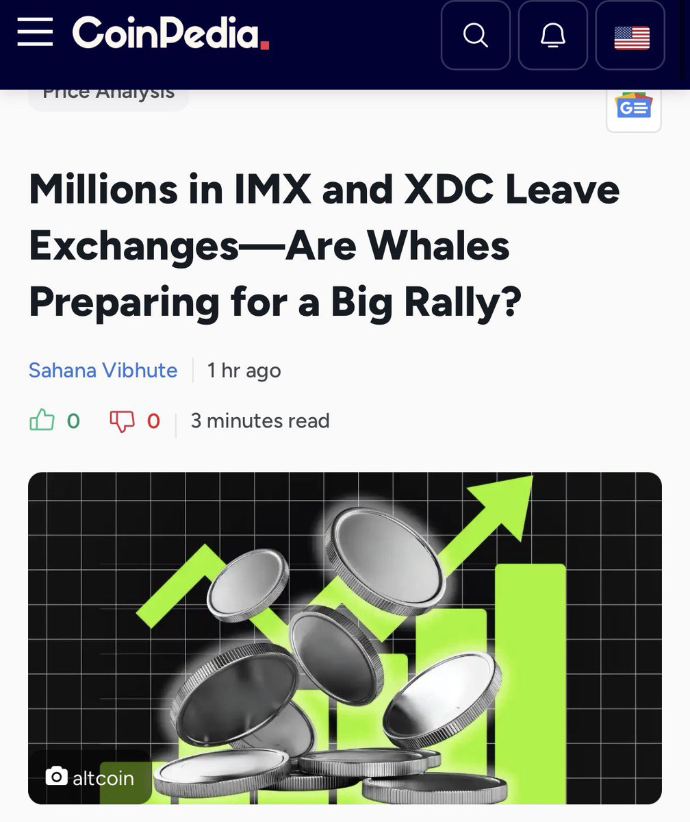 explorer_emma's tweet photo. Whales are moving 👀🐋
Millions worth of $IMX &amp; $XDC leaving exchanges… accumulation phase loading? 🚀

Smart money positioning before the next breakout?
Read more 👇
https://t.co/SVf4fCjY74

@XDCNetwork @Immutable

#XDC #IMX #Crypto #Altcoins #Whales #Blockchain #Web3 #Bullish https://t.co/HkQ7U8o1IJ