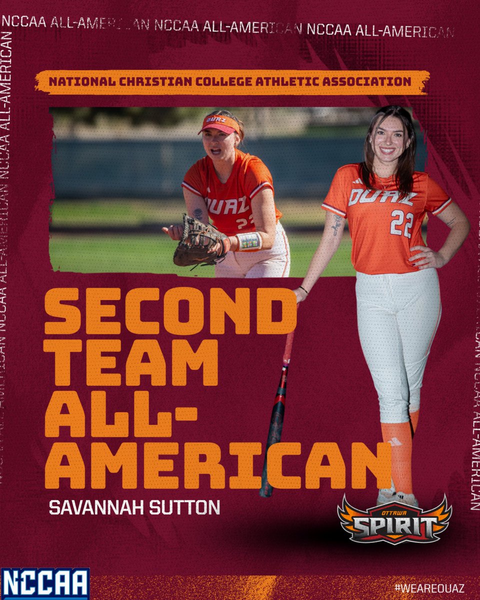 OUAZSpirit's tweet photo. Congratulations to Savannah Sutton of @OUAZSoftball on being named an @TheNCCAA Second Team All-American!

#WeAreOUAZ https://t.co/LFklpAVeoO