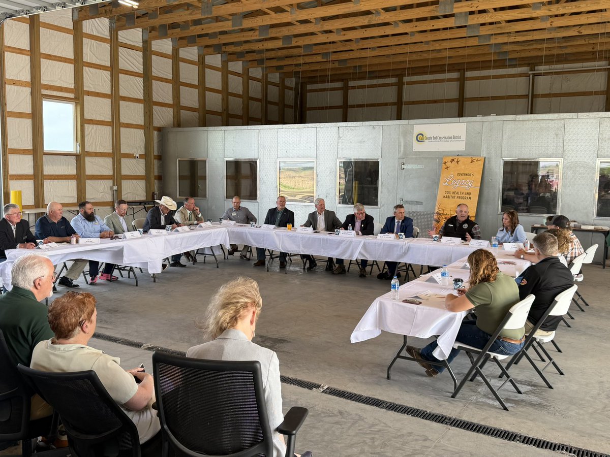 GovArmstrong's tweet photo. Great meeting with @USDA Under Secretary Fordyce today in Mapleton to share the early success of our Governor’s Legacy Soil Health and Habitat Program and discuss how the federal government can be a force multiplier to benefit landowners and sportsmen alike. 

We also appreciate the partnership of the farm and wildlife groups, soil conservation districts, ND Game and Fish, and private sector partners like ConocoPhillips and the ND Petroleum Foundation who will be helping us make the case to the Legislature to scale up this initiative.