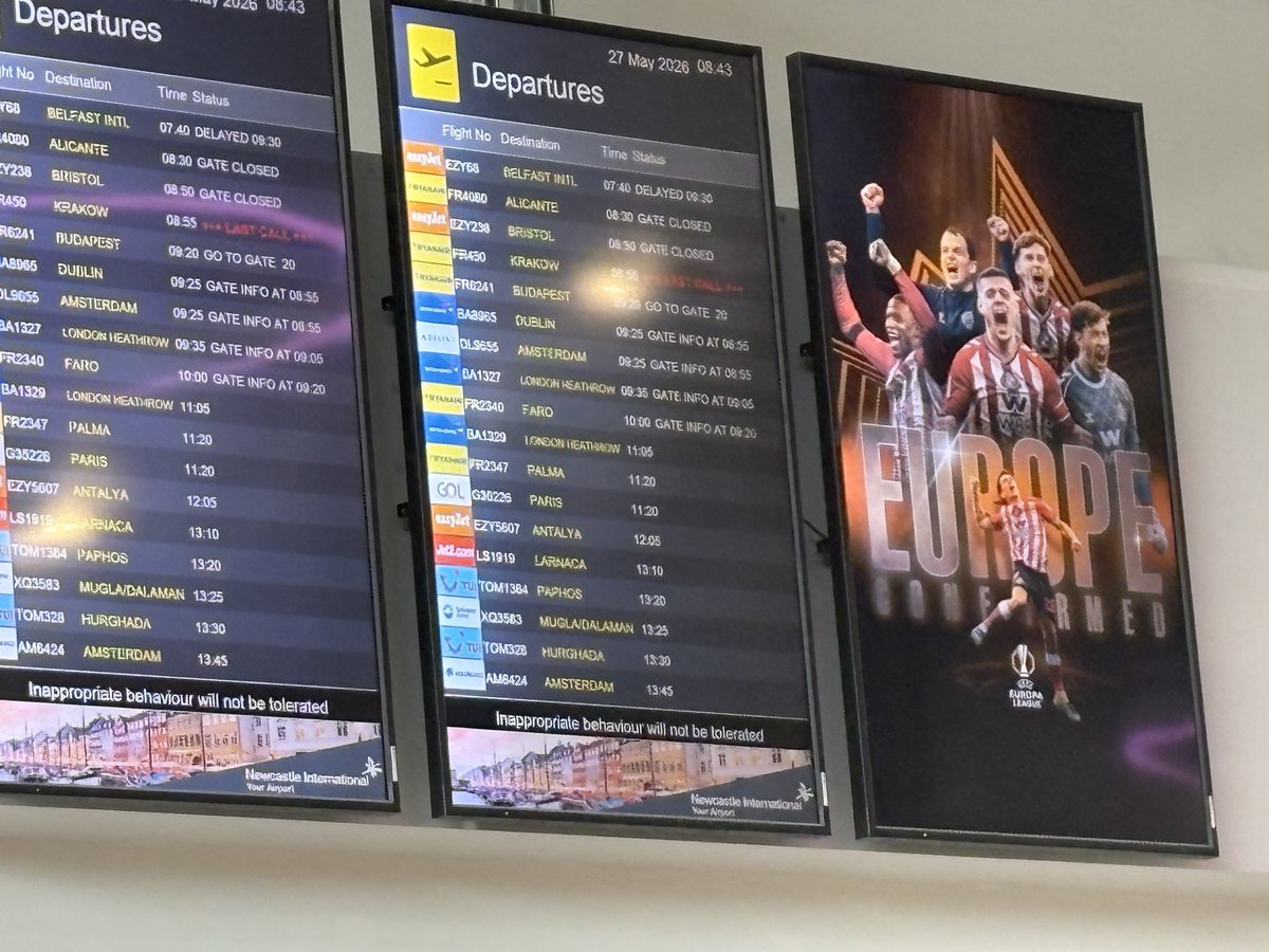 JamesCopley_'s tweet photo. ✈️ I think this from Sunderland at Newcastle Airport has the potential to rattle a few cages…

😆😆

#SAFC 

📸: @tjswin82 https://t.co/zFshwdNWss