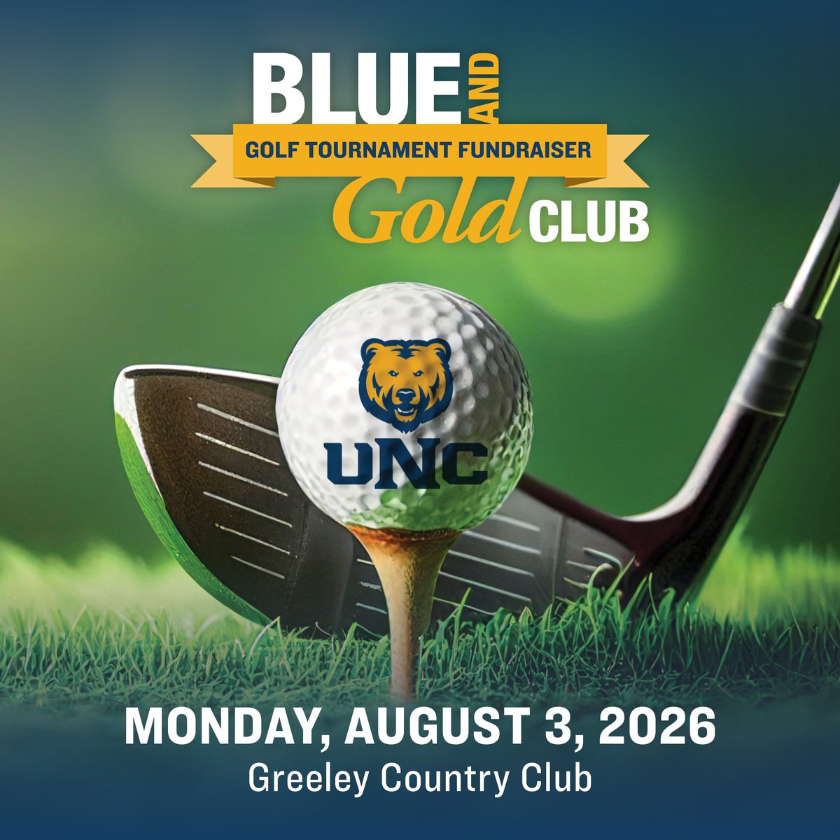 UNC_Bears's tweet photo. Save the Date 🏌️‍♂️

The Blue &amp; Gold Golf Tournament is set for Monday, August 3, and registration is NOW OPEN!

Register individually or grab your foursome for a great day on the course supporting UNC Athletics ⛳️

🔗 https://t.co/8sRMLMe9m9

#BearCountry https://t.co/gunc2S4ctl