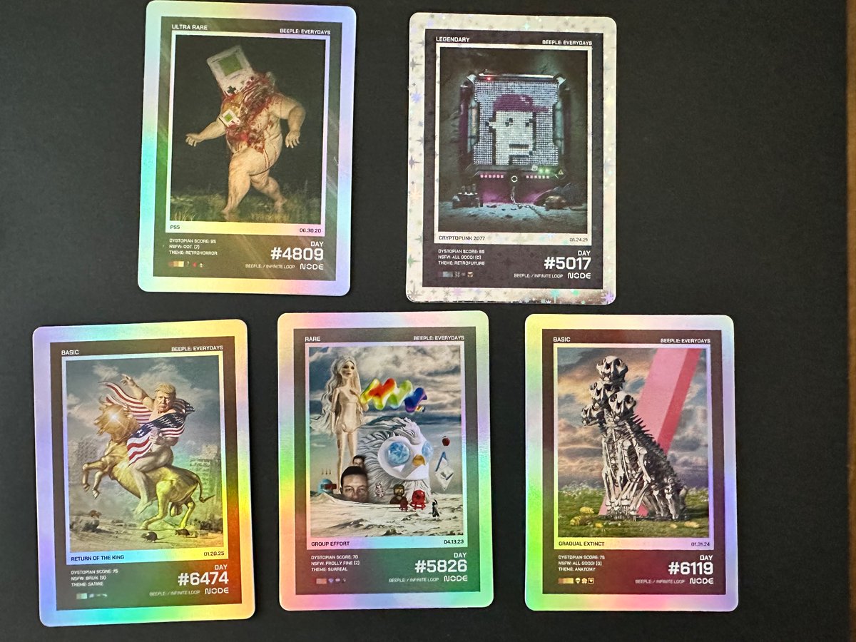 cafromthesky's tweet photo. Opened my first pack of @beeple cards….. am  I doing this right? https://t.co/Am48KuRhdE