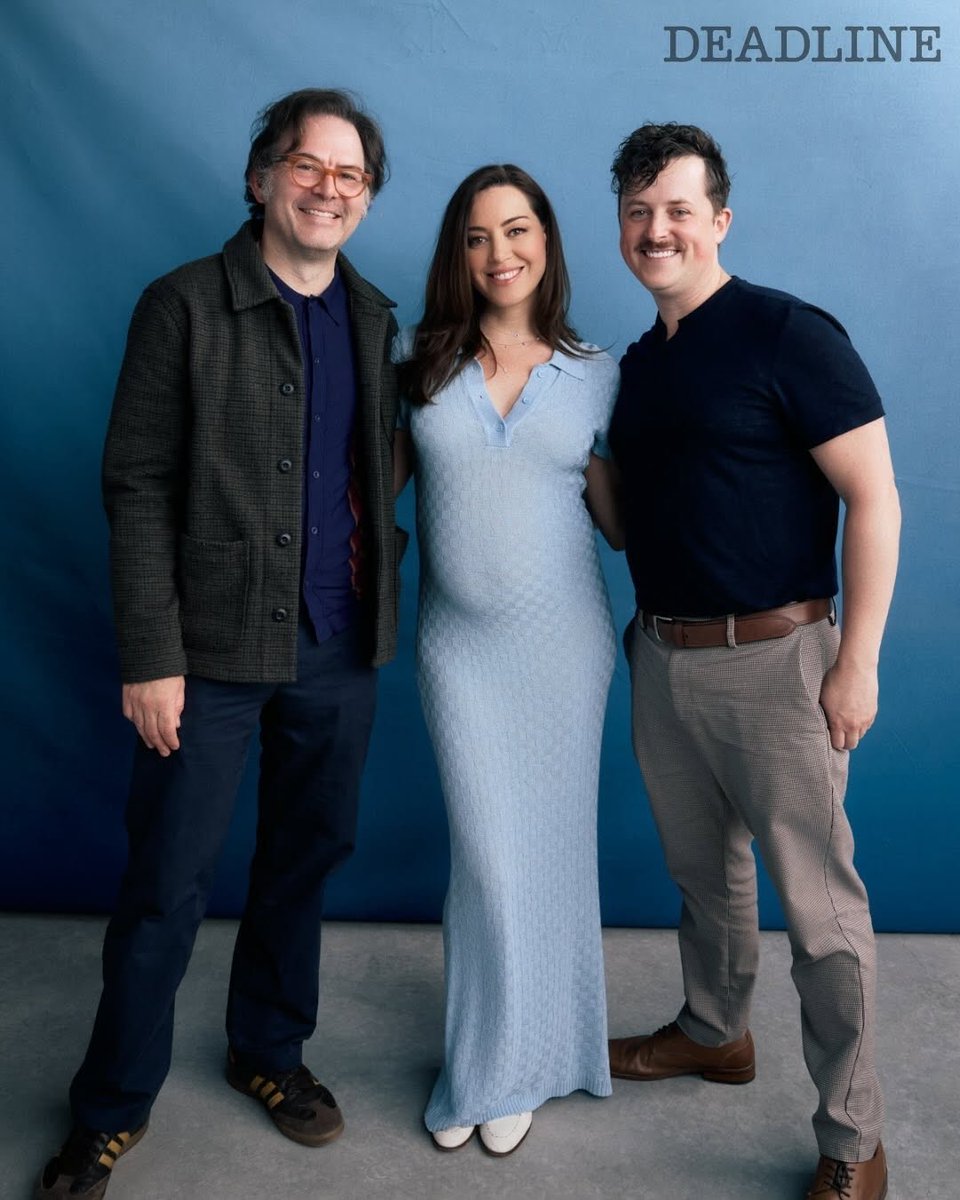 theplazaupdates's tweet photo. aubrey plaza, dan murphy and joe wengert for deadline x prime video special event for #Kevin https://t.co/YMe7eQ5Cqg