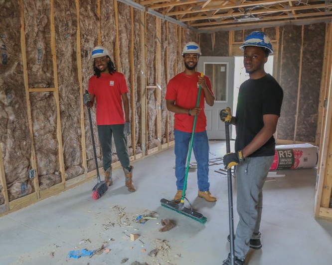 BuildersMutual's tweet photo. Last week, our summer interns traded desks for hard hats as they partnered with Habitat for Humanity to help build homes. From raising walls to building stronger communities, we’re proud to support a mission that creates lasting impact! https://t.co/q1LRNDvFmR