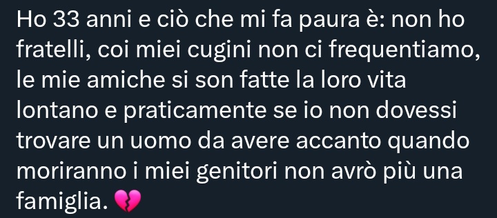 fluffYMKer's tweet photo. trovato questo tweet terrificante in tl, le persone dovrebbero imparare a stare bene da sole in primis e poi a smettere di volere persone nella loro vita solo in chiave utilitaristica (marito per non vivere sola, figli per non andare in ospizio) https://t.co/7EoTe3QNxa