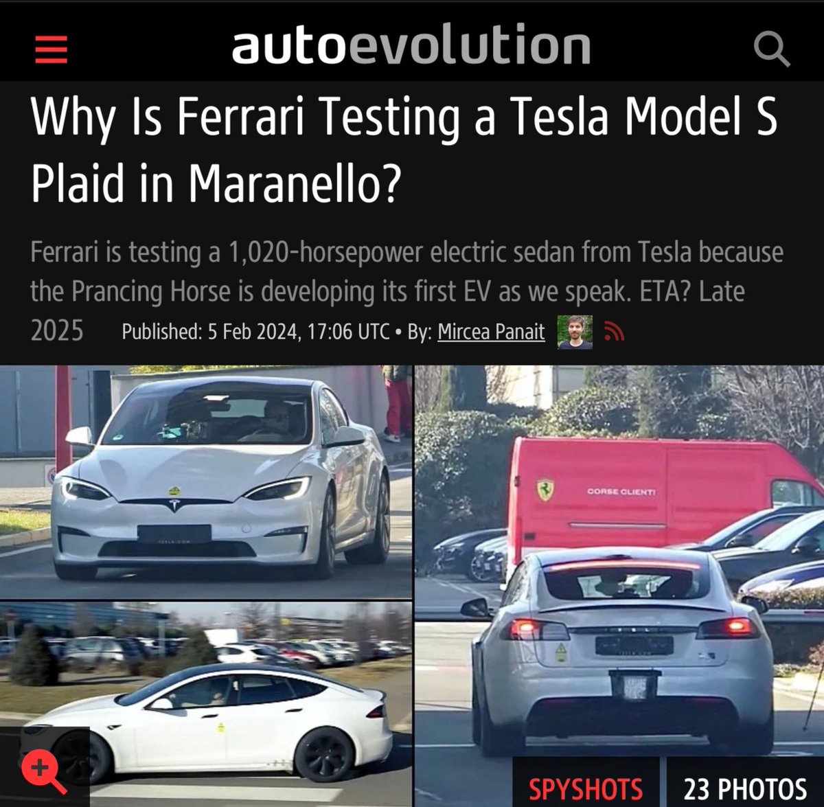 niccruzpatane's tweet photo. Ferrari actually benchmarked the Tesla Model S Plaid during the early days of the Ferrari Luce’s development.

Even after picking it apart, they were still way off Tesla. https://t.co/pP8gSVw8zZ