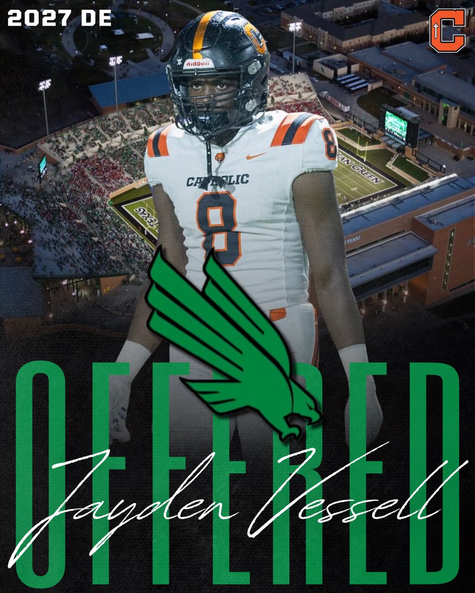 CurDogFootball's tweet photo. Congratulations to 2027 DL Jayden Vessell for receiving an offer from North Texas. 

#OnTheLine | .@JaydenVessell https://t.co/qMqsdoDIM7