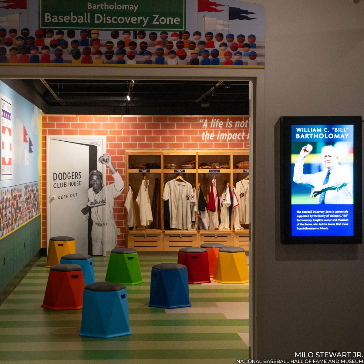 baseballhall's tweet photo. Welcome to the new Bartholomay Baseball Discovery Zone!

This interactive hands-on area in the Museum – now named in honor of the former owner/chairman of the Milwaukee and Atlanta Braves – connects generations through baseball’s artifacts and stories. https://t.co/KsTZIrPLdO https://t.co/A5tJbM0MZx