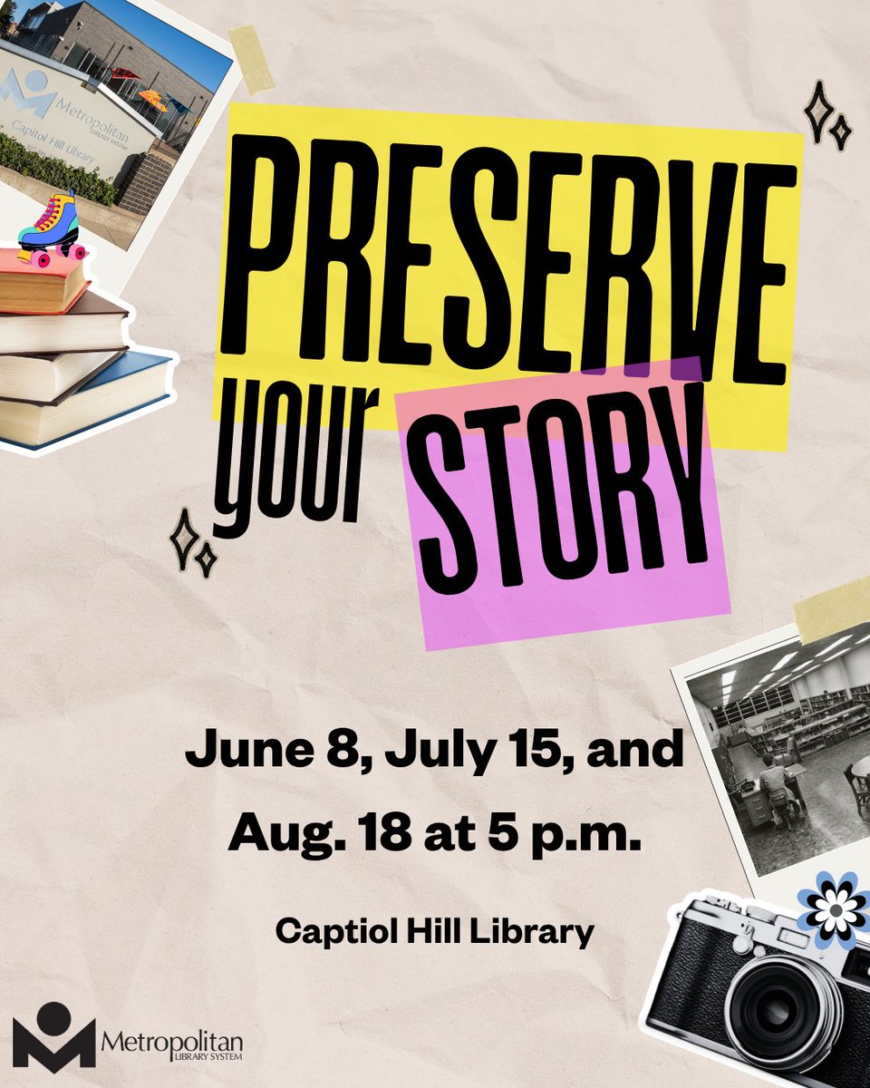 MetroLibraryOK's tweet photo. We're celebrating Capitol Hill Library's 75th Anniversary this year! 🎊

Join us as we dive into the past with your special memories and stories. Be sure to bring your photos to scan and preserve our history together for another 75  years! Learn more: https://t.co/A9lKAUsjS6 https://t.co/twhunTTpGv