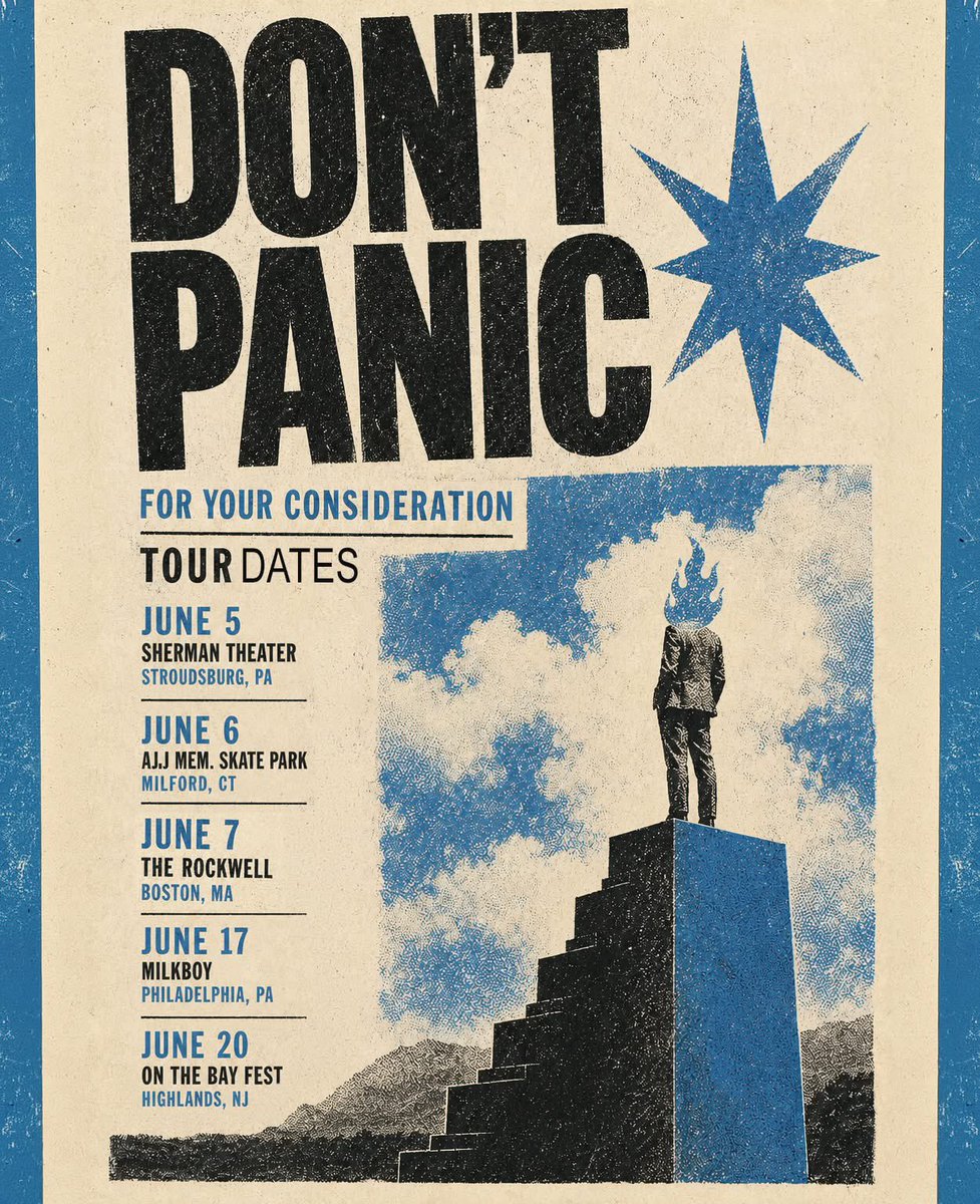 DontpanicPA's tweet photo. 🔥Playing tunes from the new record live this June in the northeast! Where ya at Boston, Poconos, CT, Philly, &amp; NJ?!
🎟 on sale to all shows at https://t.co/jpamx3SGKN https://t.co/porj6gmPAD