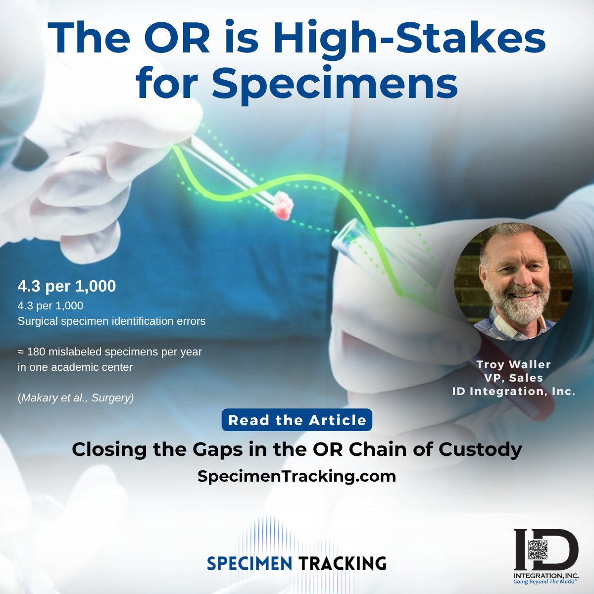 IDIntegration_'s tweet photo. In the OR, every specimen represents a diagnosis decision and a patient’s trust.

Troy Waller outlines where workflows break down and how passive RFID strengthens chain of custody without added burden.  Read more: https://t.co/QXvV5Csqoo 

#SpecimenTracking #PatientSafety https://t.co/Hjb6MfQ5TN