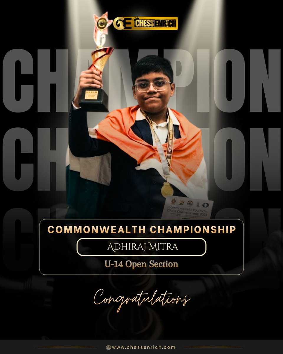 ChessEnrich's tweet photo. 🏆 Congratulations to our Chess Enrich subscribers on their medal wins at the Commonwealth Championship! ♟️🇮🇳 #commonwealthchess #chess #champions #winners https://t.co/HjKhNbat2U