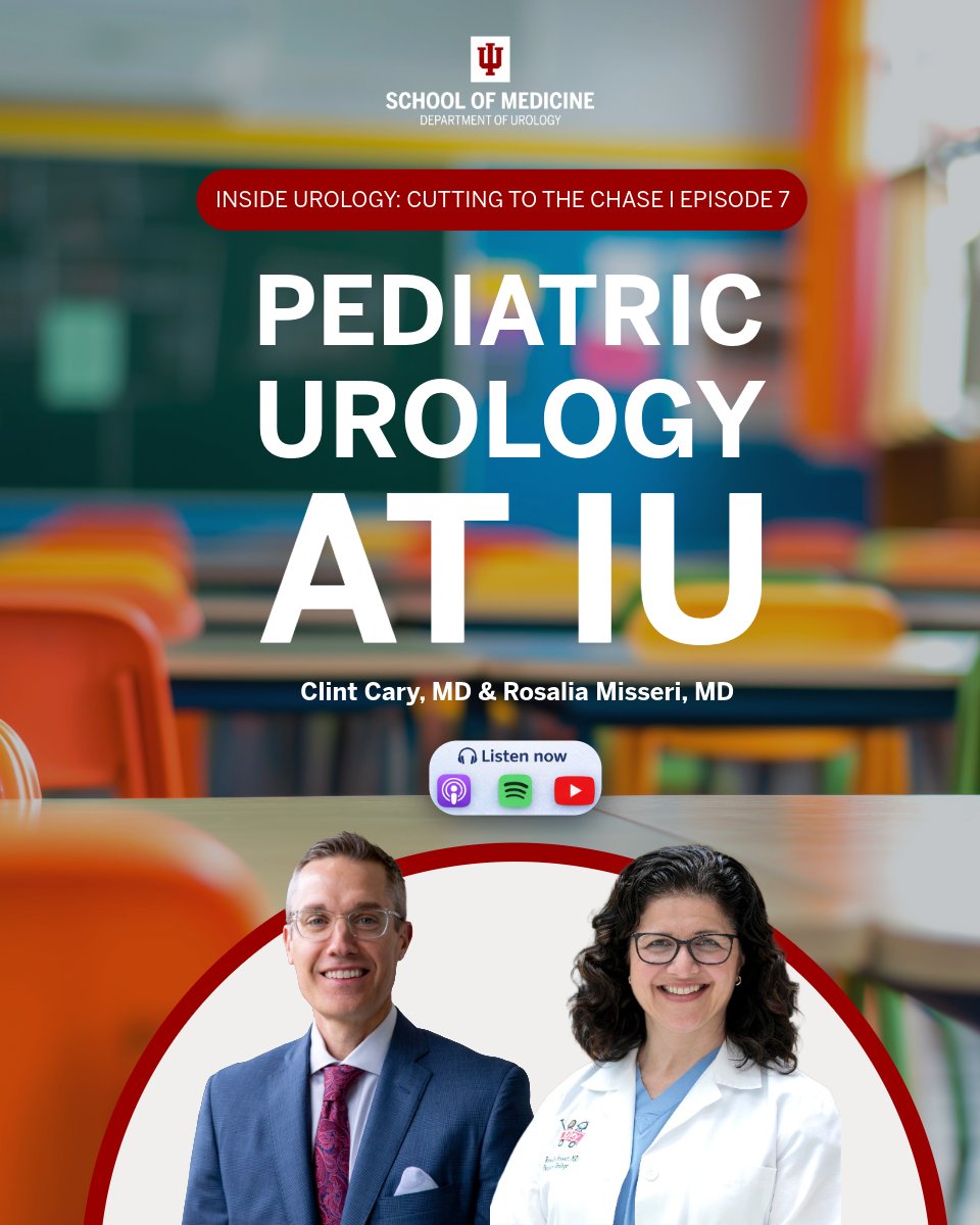 insideiuurology's tweet photo. NEW EPISODE!

@ClintCaryMD sits down with Dr. Rosalia Misseri, Chief of Pediatric Urology at Riley Hospital for Children, to discuss caring for children and families — and what makes IU’s pediatric urology program one of the best in the nation!

https://t.co/q2WKhnhiVh https://t.co/yS5sOsfwum